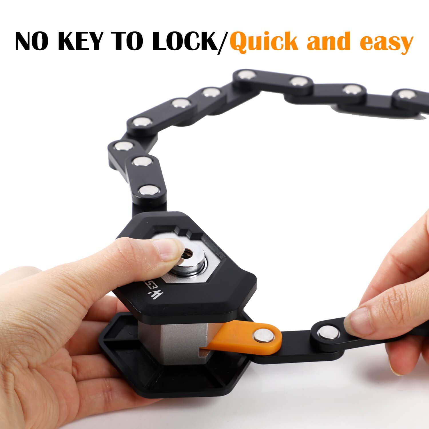 Lucchetto bici Lucchetto Pieghevole con Supporto e 3 chiavi di sicurezza, 85cm，Adatto per biciclette, moto, scooter elettrici