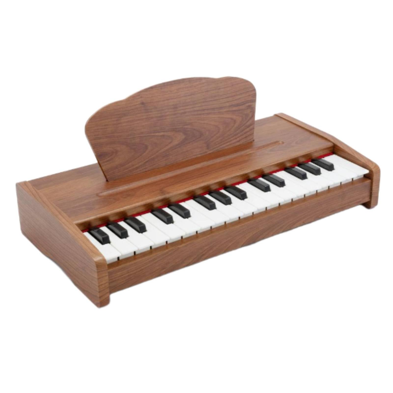 Qianly Piano Infantil de 32 Regalo Piano de Juguete Madera Portátil Musical Infantil para Niños , Nogal