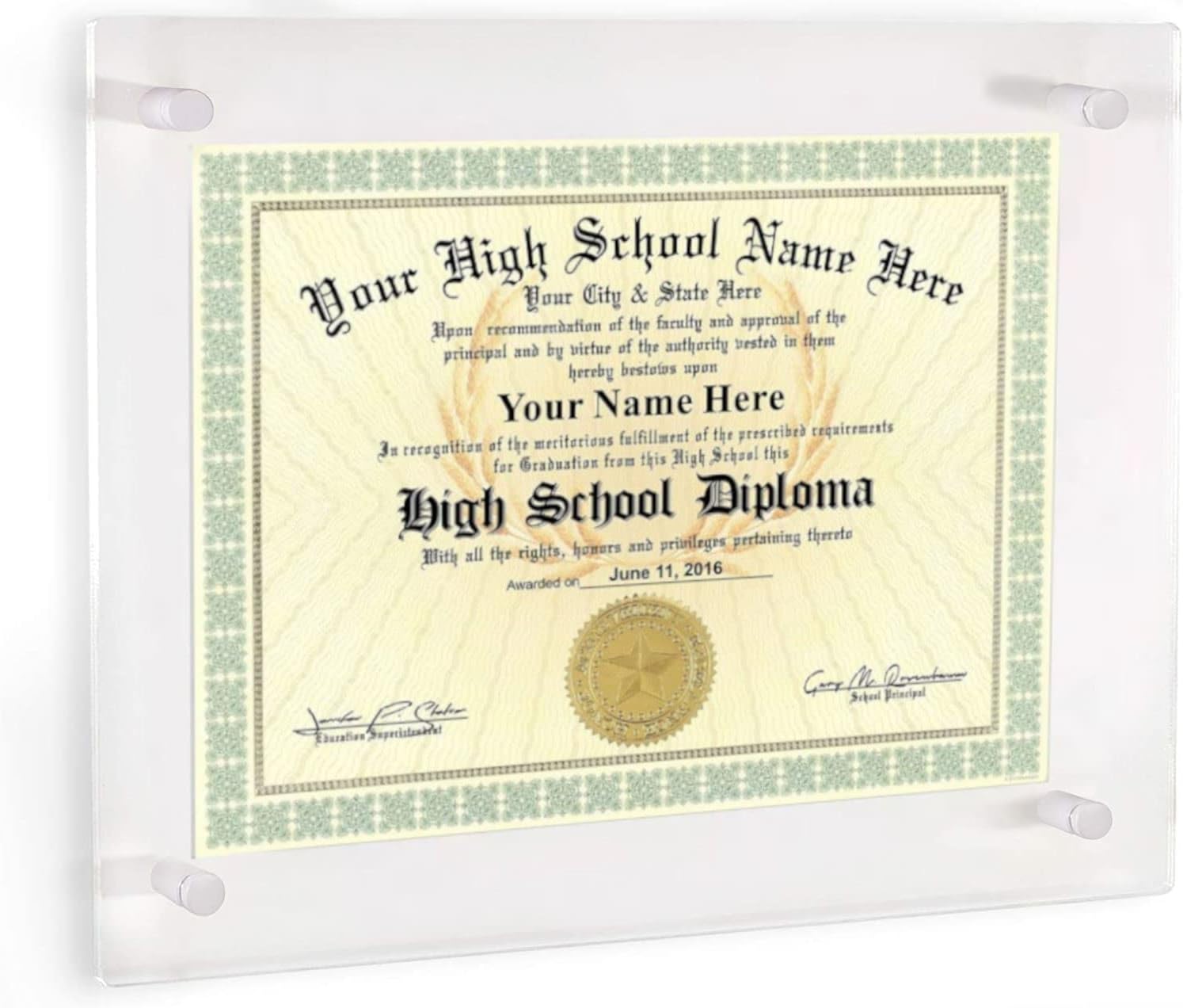 (11" x 14") Clear Acrylic Wall Mount Floating Picture