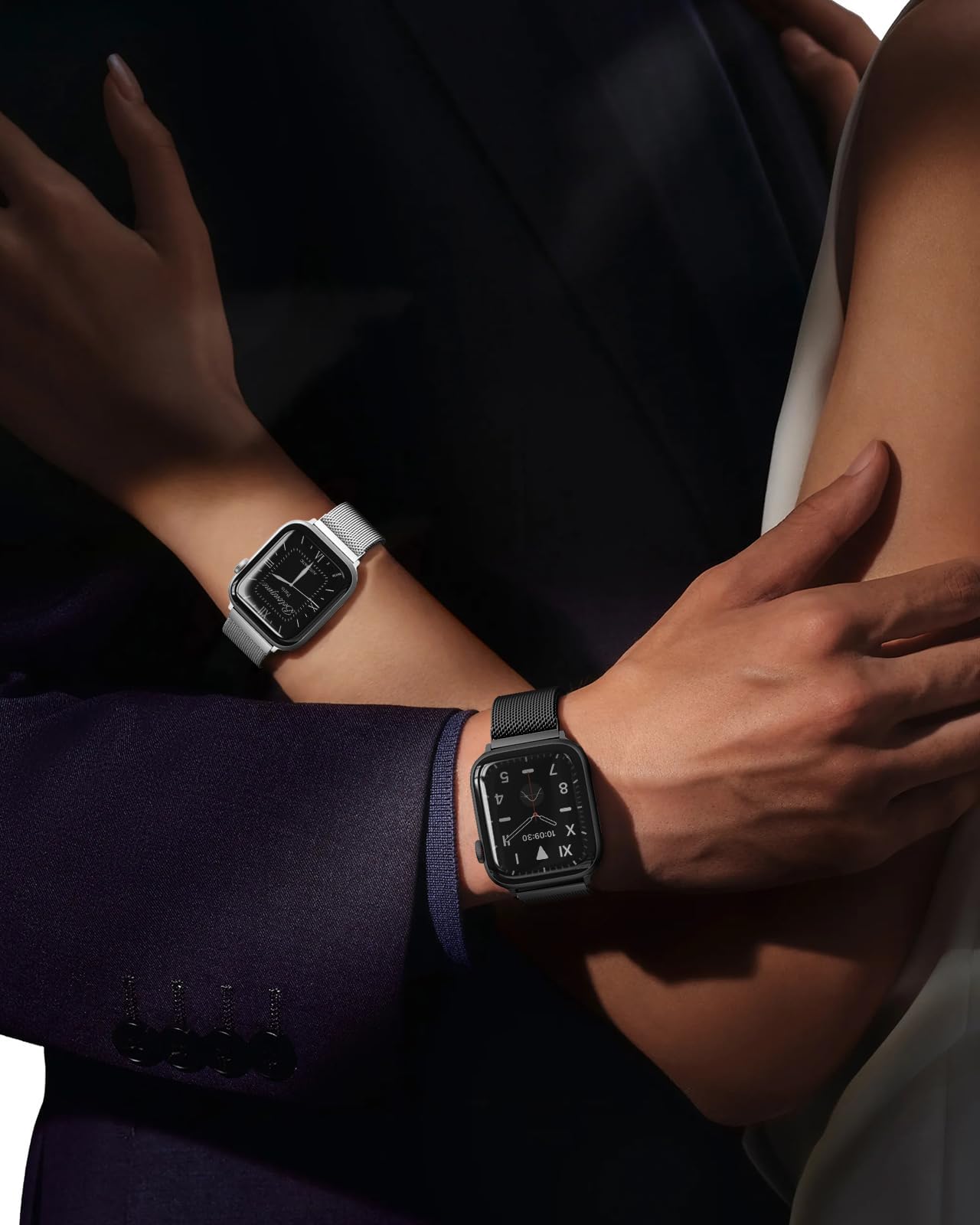 OULUOQI Cinturino di ricambio compatibile con cinturino Apple Watch 44mm 46mm(Series 10) 45mm 49mm, bracciali milanesi in acciaio inossidabile per iWatch serie 11 10 9 8 7 6 5 4 3 Ultra3/2/1