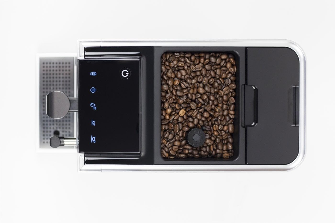 CASO Café Crema One - Macchina da caffè automatica, vincitore del test ETM, ugello per schiumalatte, macinino conico in acciaio inox extra silenzioso, grande contenitore per caffè espresso, cappuccino
