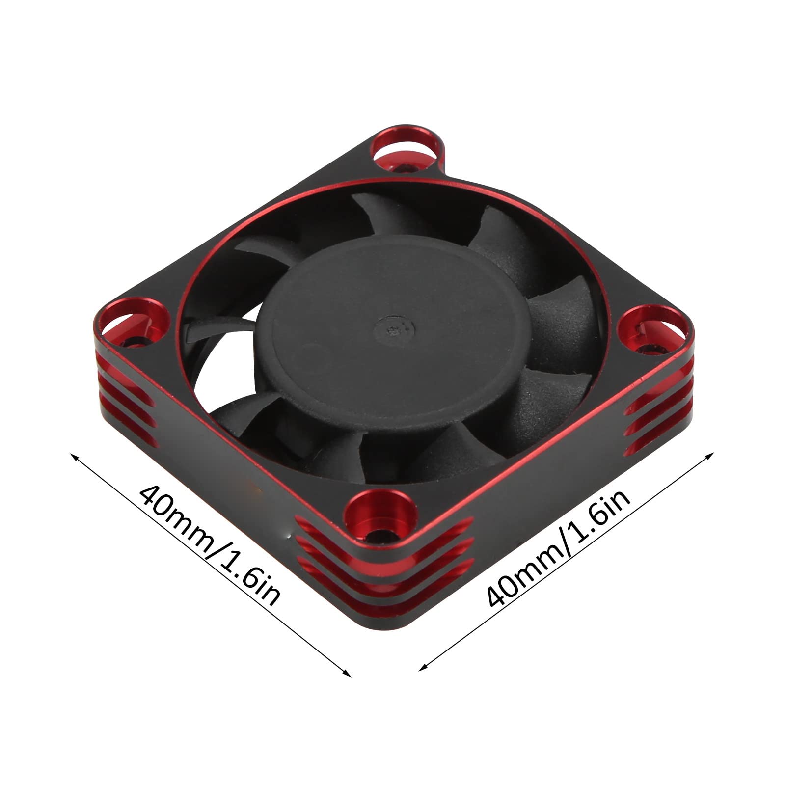 Ventola Motore RC, Semplice Ventola di Raffreddamento Motore RC 28000 RPM Connettore JST 40x40 mm conveniente ad Alta velocità per Motore Diametro 36 mm(Rosso),accessori per modelli di auto