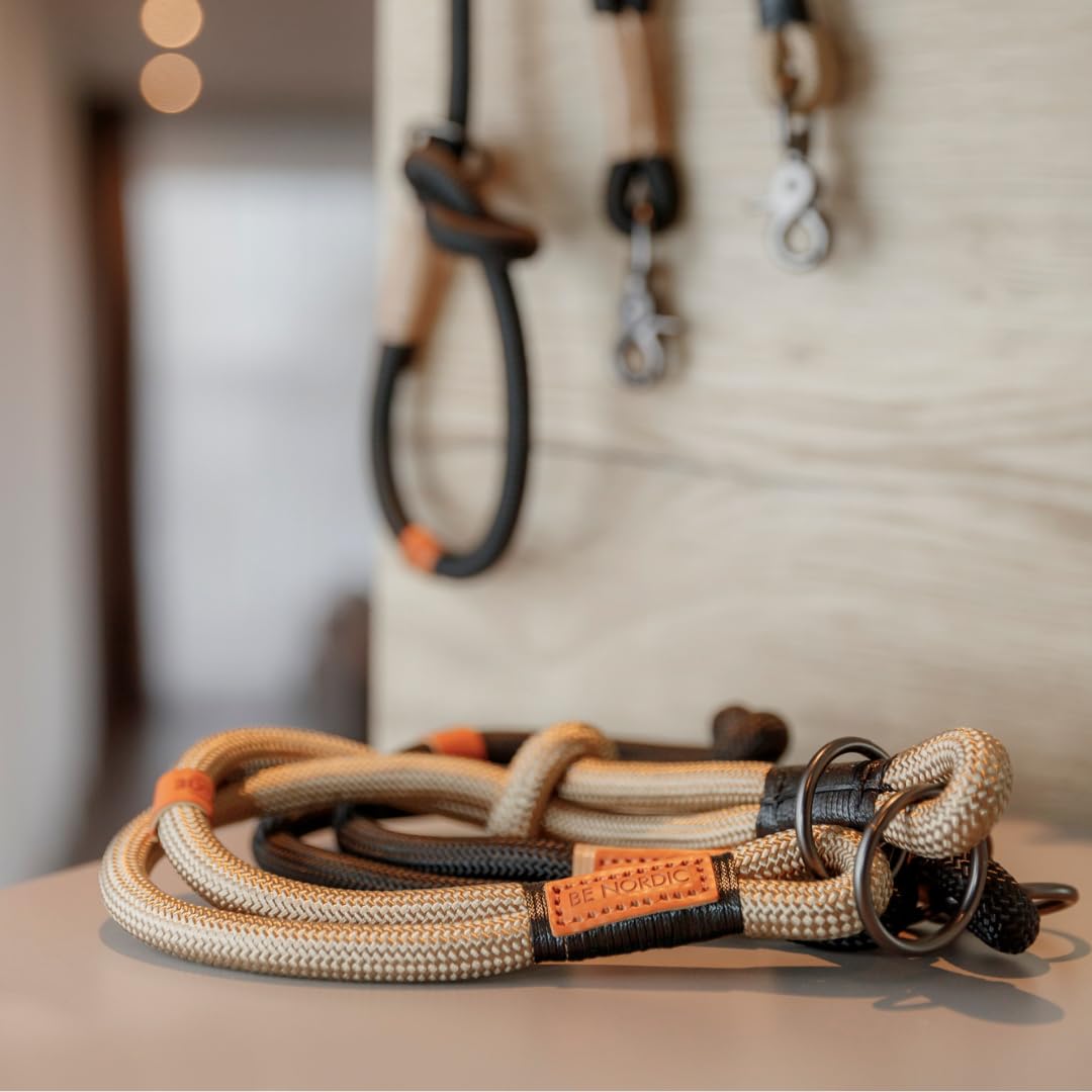TRIXIE BE Nordic Dog Lead S-M, 1.00 m Diameter 8 mm in Sand/Black, Environmentally Friendly Dog Lead with Nordic Charm - Image 4