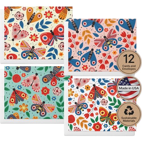 Image of Twigs Paper Butterfly Garden Thank You Cards, 12 Blank Note Cards