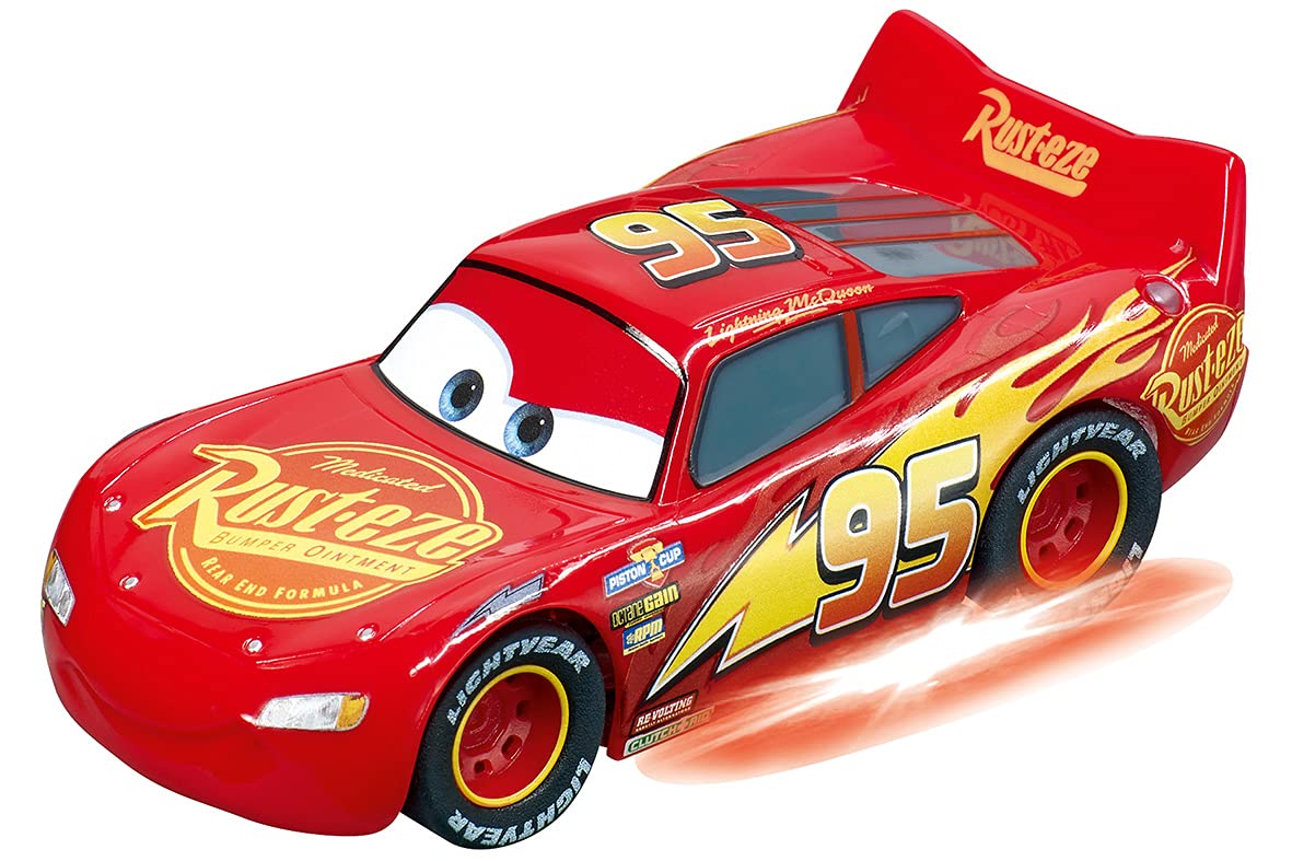 Carrera - 20064150 GO!!! I Disney·Pixar Cars - Lightning McQueen - Neon Nights I Rennbahnen und lizensierte Slotcars | bis zu 2 Spieler | Für Jungs und Mädchen ab 6 Jahren & Erwachsene