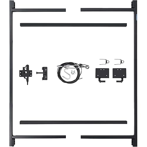 Adjust-A-Gate Full Frame Gate Fence Kit, Fits 60-96" Openings & Up to 5', Black - Heavy-Duty Outdoor Reinforcement & Accessories for Gates and Fences