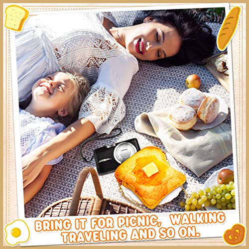 Mixweer Toast Purse Butter Toast Shoulder Bag Crossbody Handbag Novelty Purse with Strap Messenger Food Pouch for Women 7