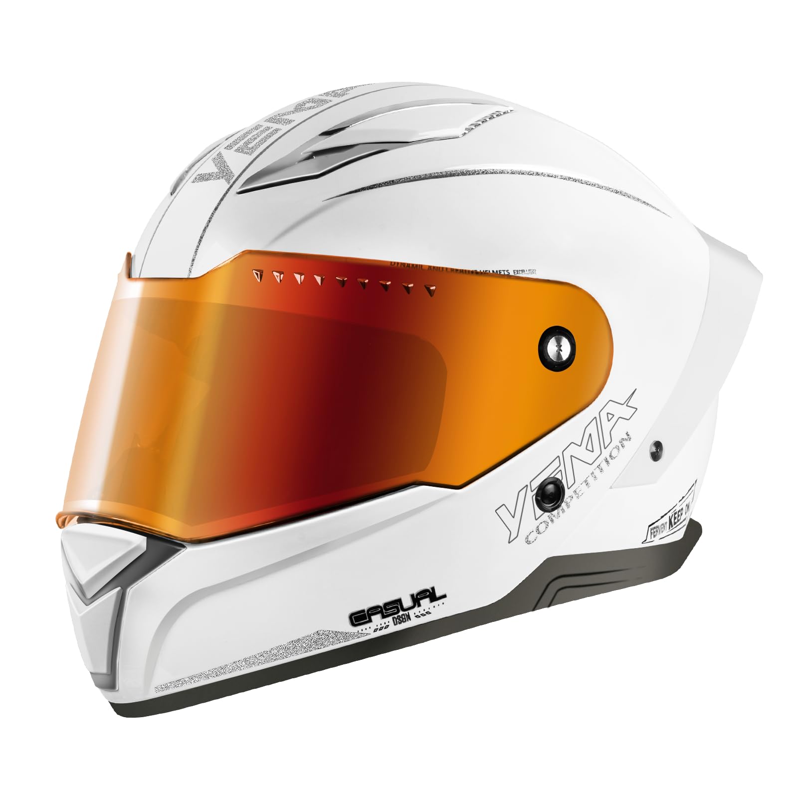 YEMA Casco da moto integrale per adulti, Casco unisex per ciclomotori e moto da strada con prese d'aria regolabili - Leggero e confortevole per scooter, cruiser YM-850