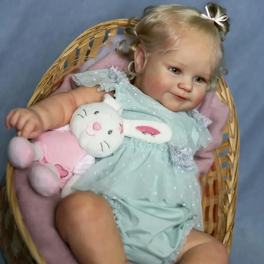 RXDOLL Reborn Baby Dolls silikonowe lalki na całe ciało, dziewczyna, 50 cm, prawdziwe lalki, które wyglądają prawdziwie uśmiechnięta, noworodek, anatomicznie poprawna, zabawka, prezent dla dzieci w