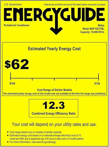 Miniatura 24 de MIDEA MAP12S1TBL - Convertidor HE, deshumidificador y ventilador de aire acondicionado portátil, 12,000 BTU para habitaciones de hasta 450 pies