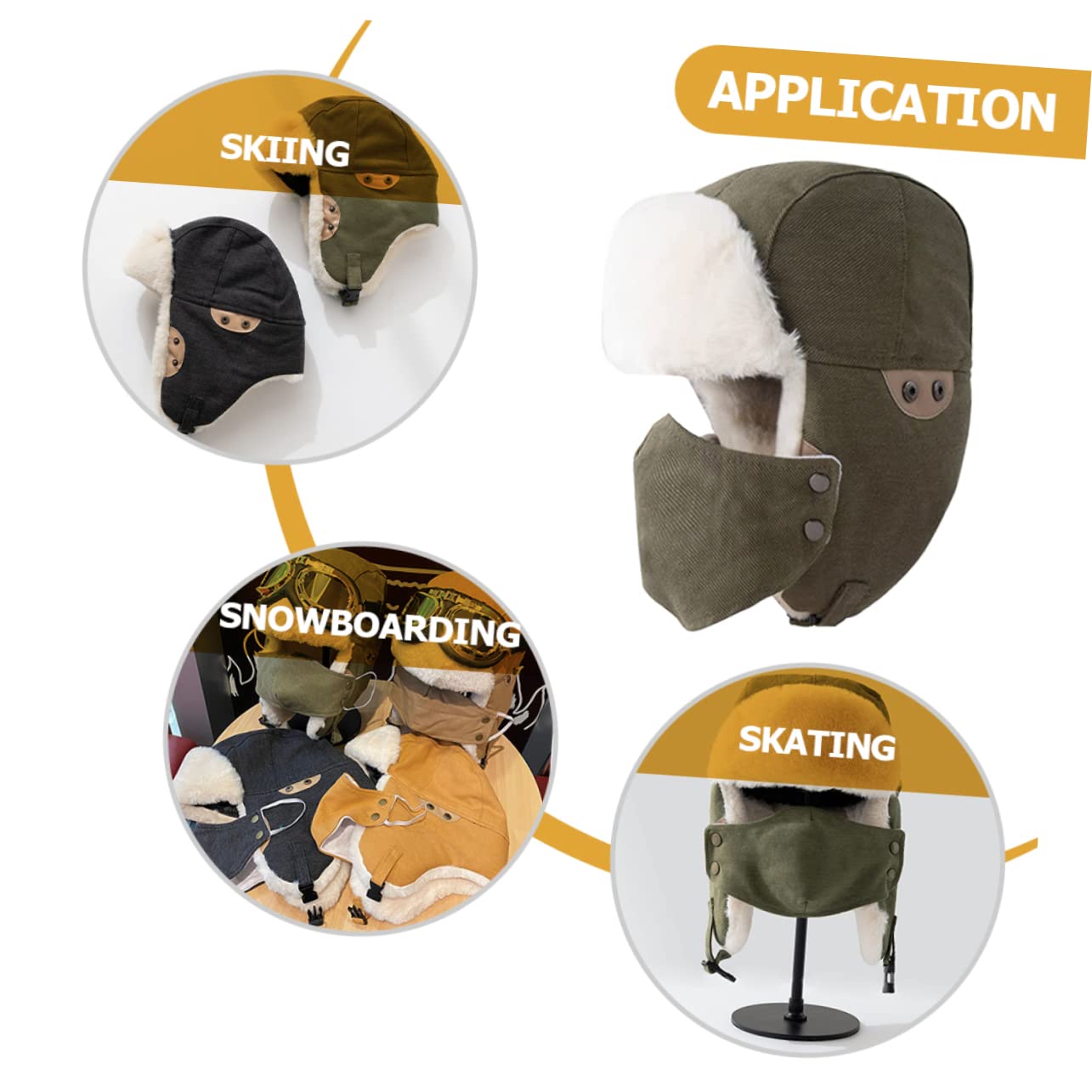 Ipetboom Cappello Unisex Antivento con Paraorecchie per attività Outdoor Caccia Contro Freddo Materiale Spesso Confortevole