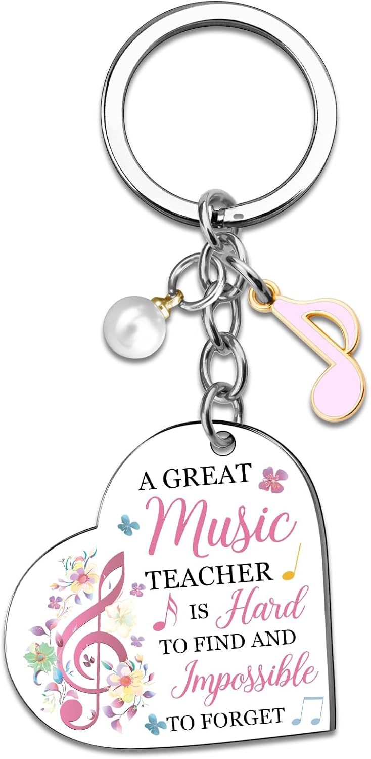 Music Teacher Appreciation Gifts for Women Men Music Keychain
