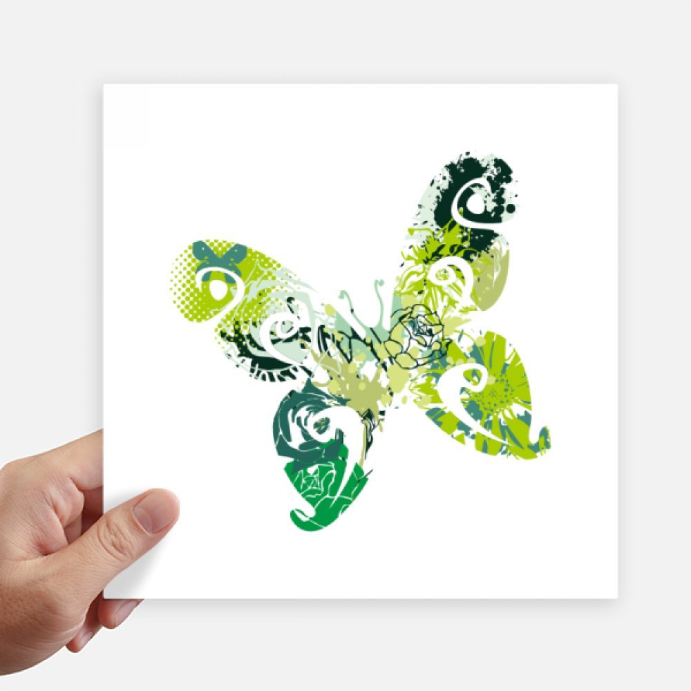 Stickers cuadrados de mariposa verde de 20cm vinilos decorativos DIYthinker para pared 4 piezas