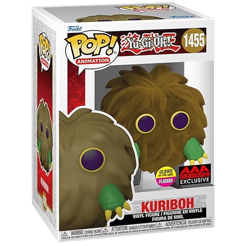 Funko Pop! Animation: Yu-Gi-Oh! - Kuriboh (Flocked & Glow in The Dark) Special Edition Exclusive #1455 - 11.43 x 8.89 x 16.51 Centimeters