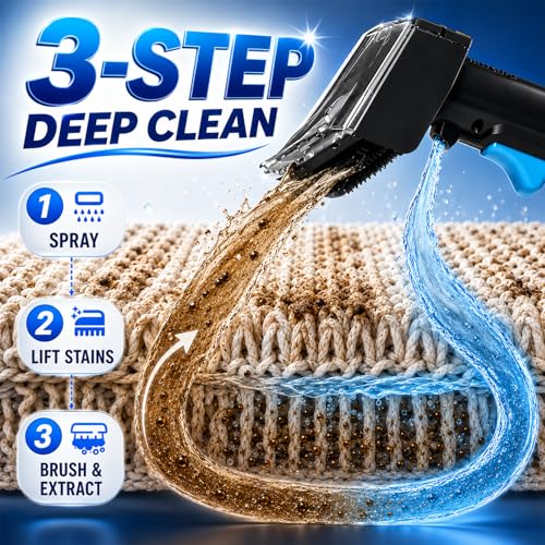 Portable Carpet Upholstery Cleaner for Furniture, Pet Stains, Car Interiors - image 4