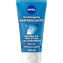 NIVEA Gel Detergente Viso Rinfrescante 2 x 150ml, Detergente viso con acqua purificata e fiore di loto, Detergente viso pelle sensibile che rispetta la naturale idratazione della pelle