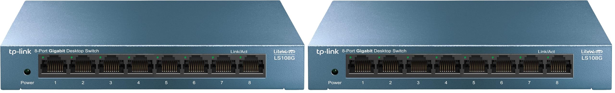 TP-Link TL-LS108G LAN Switch 8 Port Netzwerk Switch (Plug-and-Play Gigabit Switch LAN Splitter, Ethernet Hub lüfterlos, Robustes Metallgehäuse) (Packung mit 2)