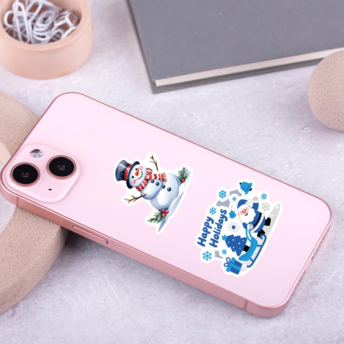 200 PCS Winter Stickers, Cute Snowflake Stickers Hello Winter Waterproof Vinyl Sticker for Laptop Water Bottles Skateboard Phone, Penguin Snowman Decals for Teens Adults - Image 6