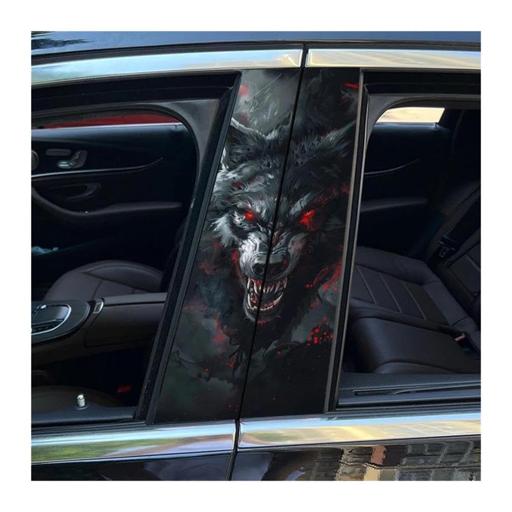 Body Parts 2pcs Animal Theme Car Vinyl Sticker Car Center B-Pillar Waterproof Sticker(C)