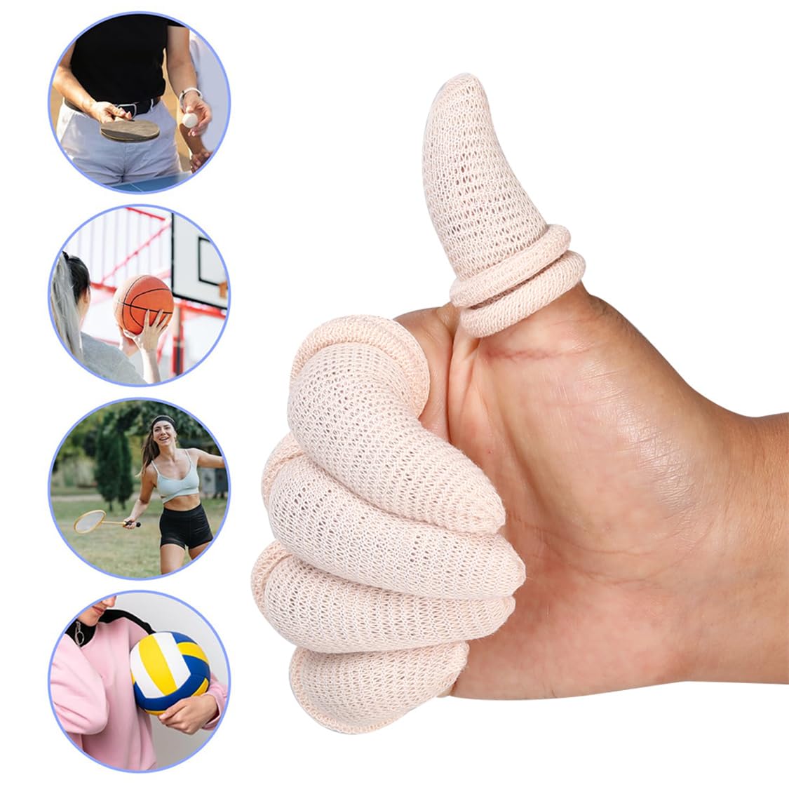 Lot de 30 protège-doigts tubulaires respirants - Protection du bout des doigts - En coton extensible