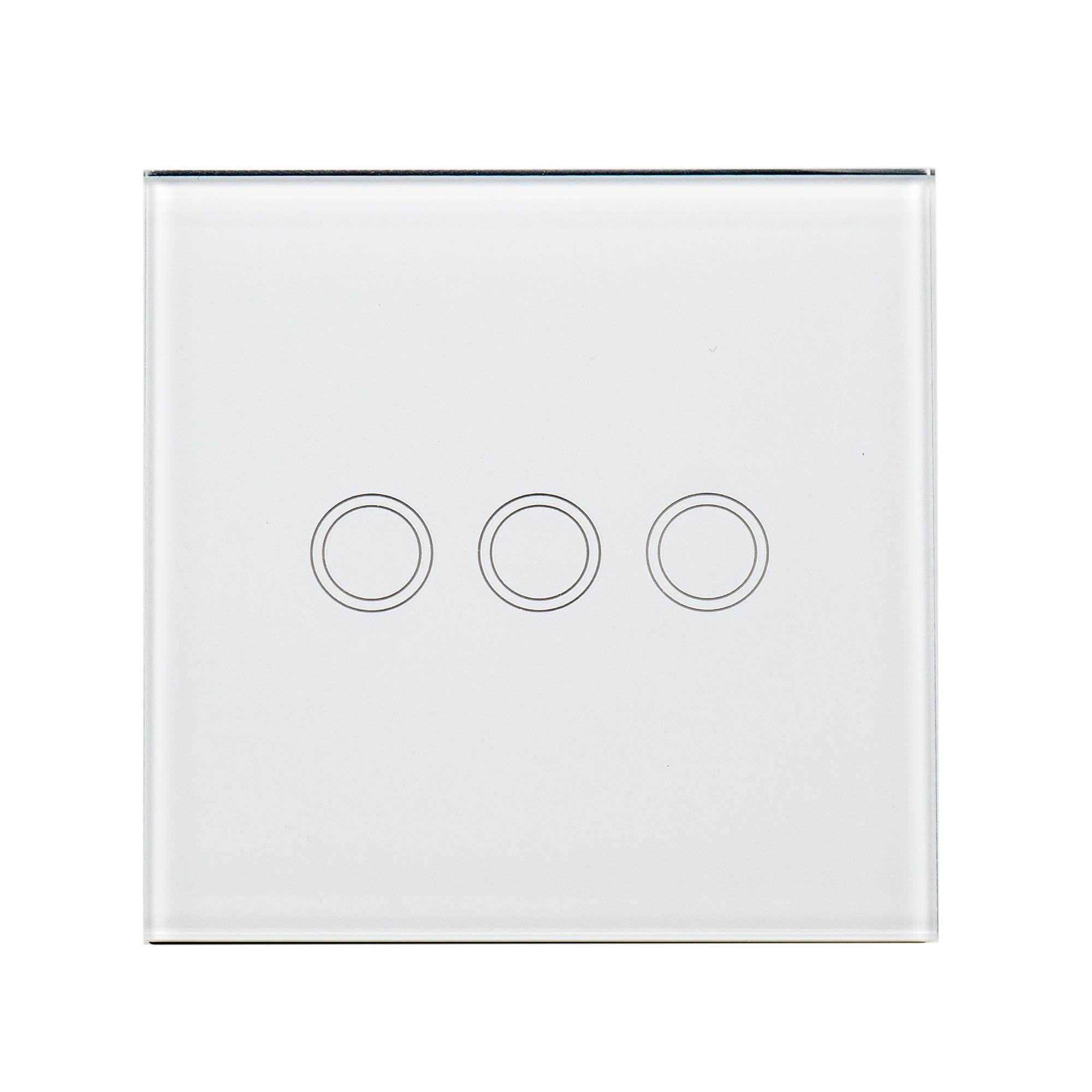 Triple Touch przełącznik PNI SH303 szkło, biały z wyświetlaczem LED