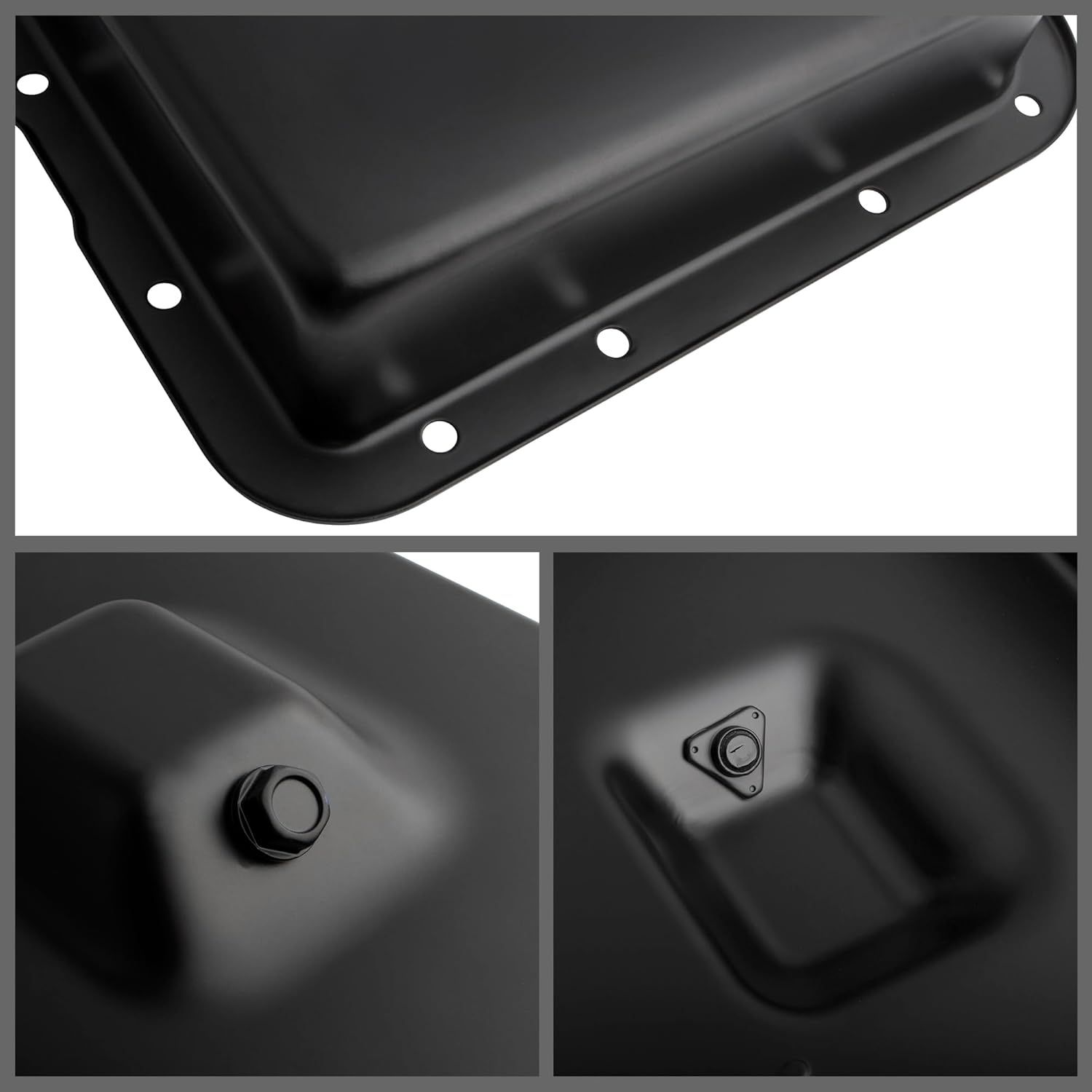 265-813 Transmission Oil Pan with Gasket and Drain Plug Fits for Ford E-150 F-150 E-250 E-350 E-450 Mustang Expedition, Fit for Lincoln Town Car, Fit for Mercury Grand Marquis Mark