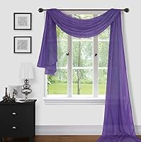 Vista 23 de Sapphire Home Cortinas de cenefa para ventana, cenefas transparentes extralargas para ventanas, cortinas de gasa para sala de estar, cocina