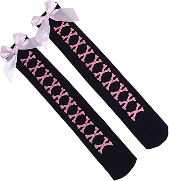 هيكل عظمي مطبوعة فوق الركبة جوارب طويلة عيد الهالوين الحلو Bowknot الفخذ جوارب عالية الجوارب للنساء الفتيات