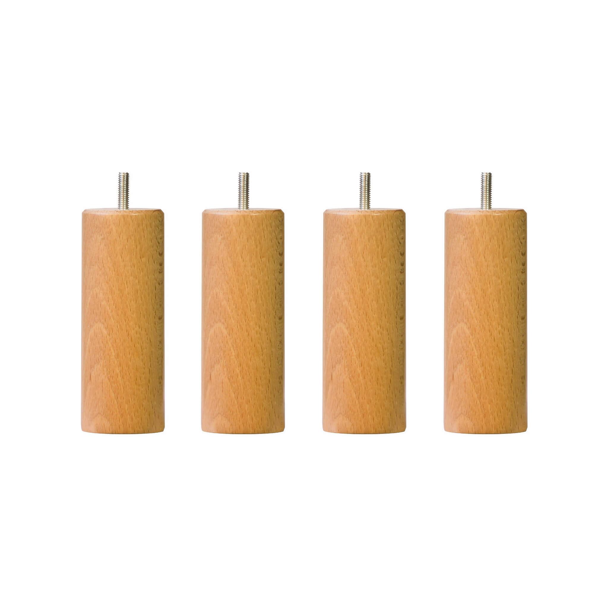 Someo 4 Pieds cylindriques Bois Naturel 30 cm