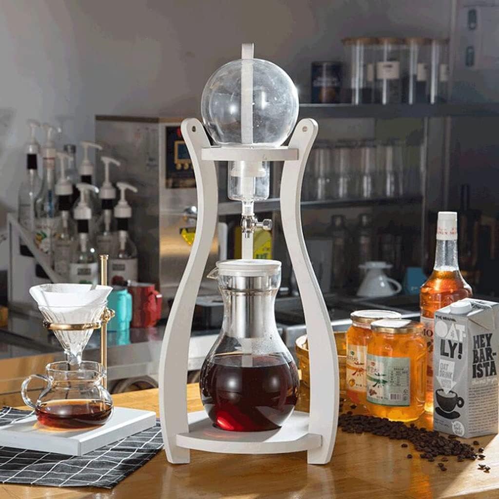 Beverage Equipment Home Cold Brew Coffee Maker, Siphon Coffee Maker with Stainless Steel Drip Filter, Easy to Assemble Coffee Maker 1.5L/50.7OZ, White Siphon Coffee Maker
