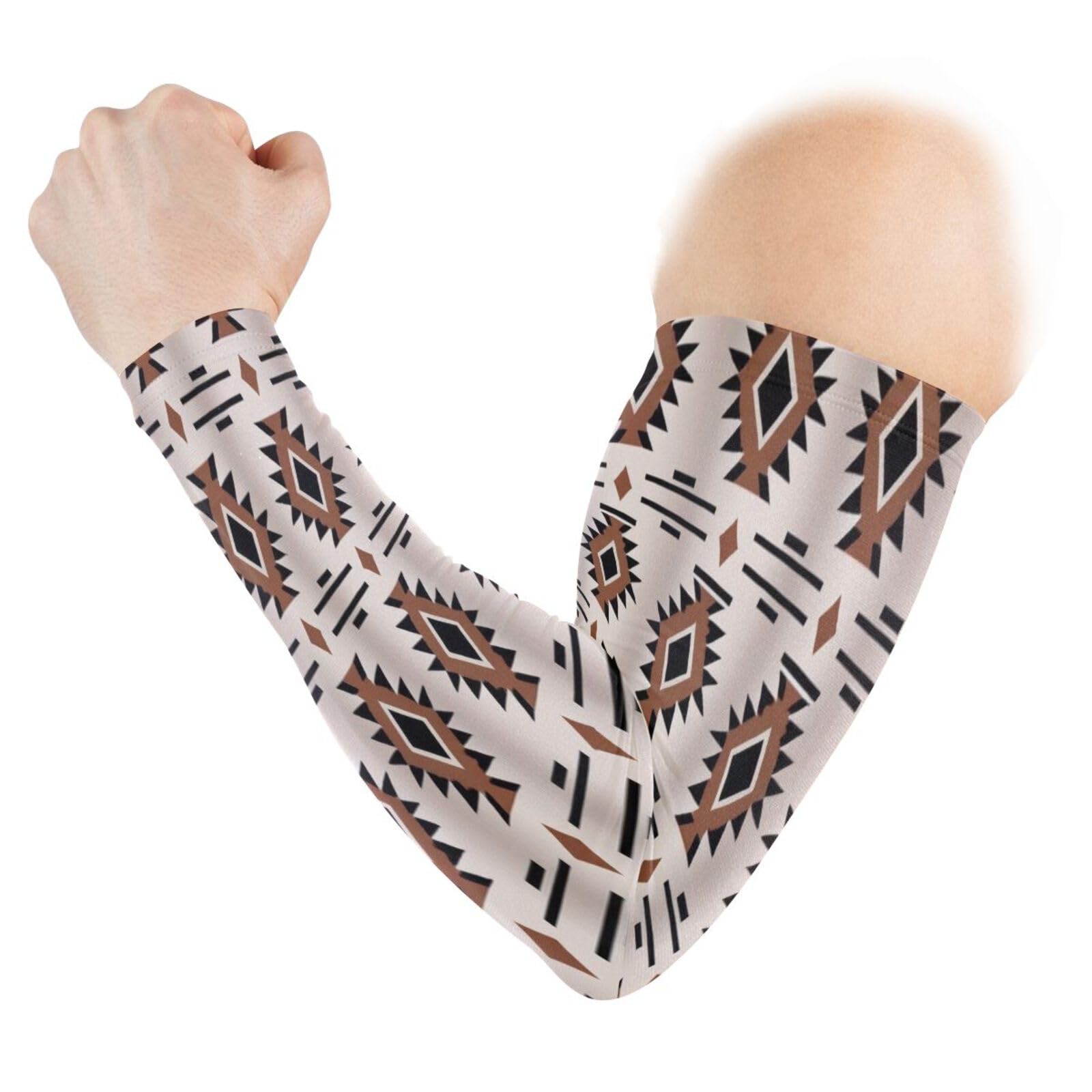 Kigai Vintage Print UV Sun Protection Arm Sleeves for Men Women Cooling Compression Sports Arm Sleeves Tattoo Cover Up