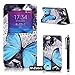 Galaxy Note 4 Case,M-Zebra Brand New Fashion Premium PU Flip Leather Window View Design Display Caller ID Time Table Case Cover For Samsung Galaxy Note 4,with Screen Protectors+Stylus+Cleaning Cloth (Blue Butterfly)