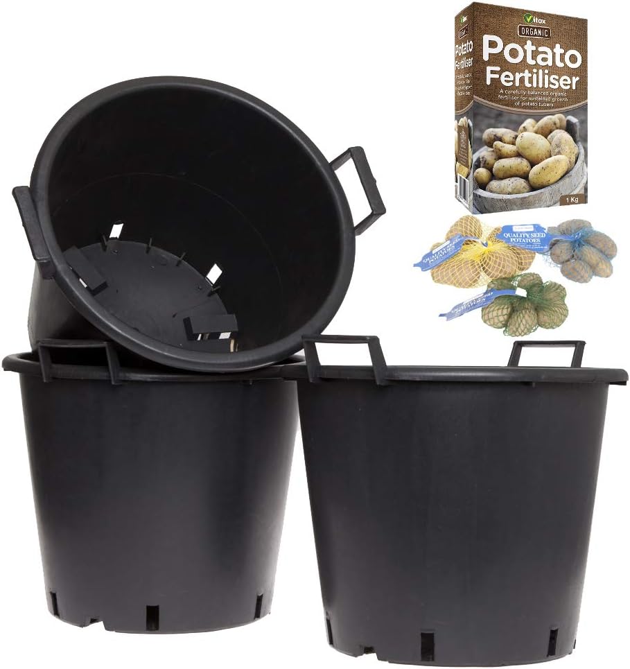 Starter Potato Growing Kit 3 varieites, 3 growpots & fertiliser