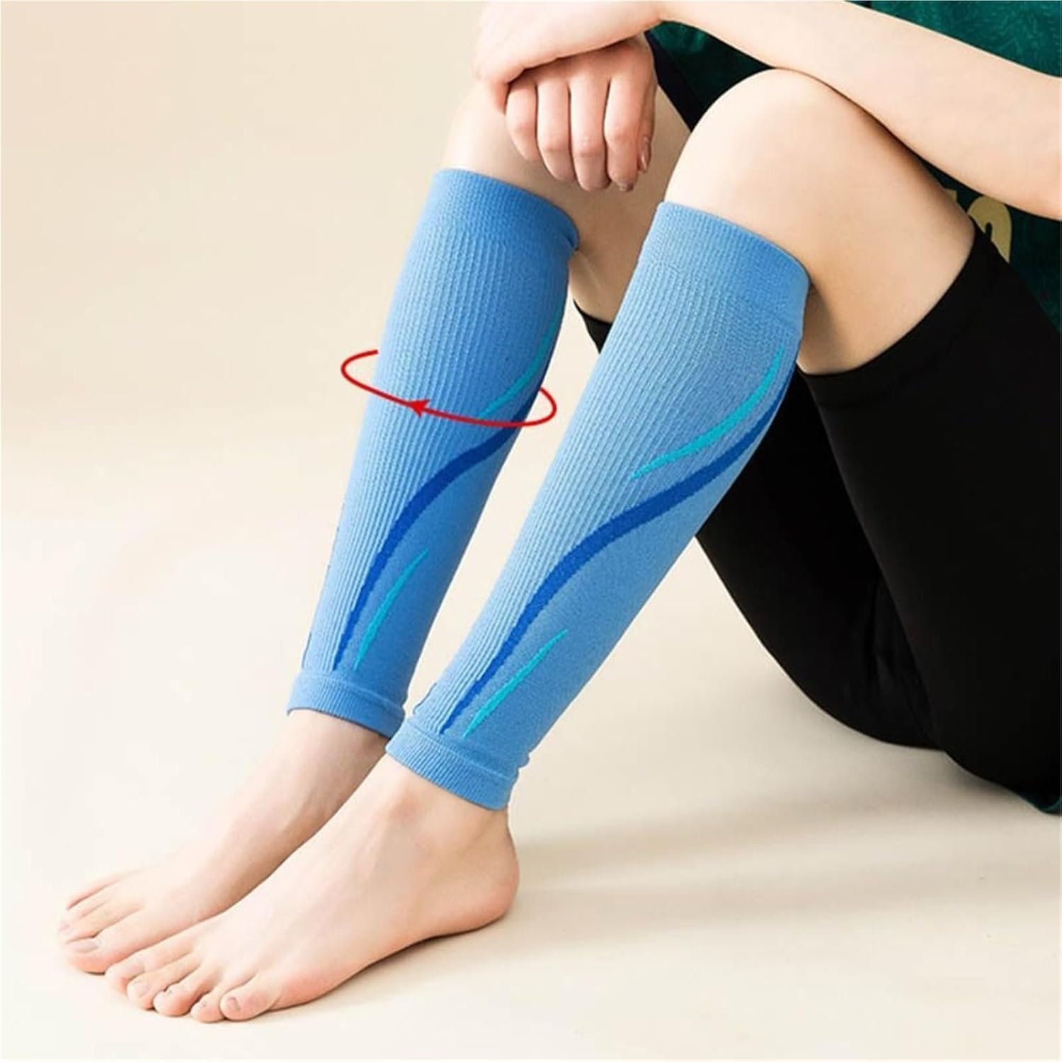 1 Pair Leg Cover Compression Sleeves Breathable Elasticity Calf Compression Sleeve Sweat Absorption for Shin Splint Relief, Recovery, Running