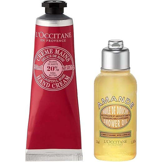 LOccitane Shea Butter Rose Hand Cream + Almond Shower Oil