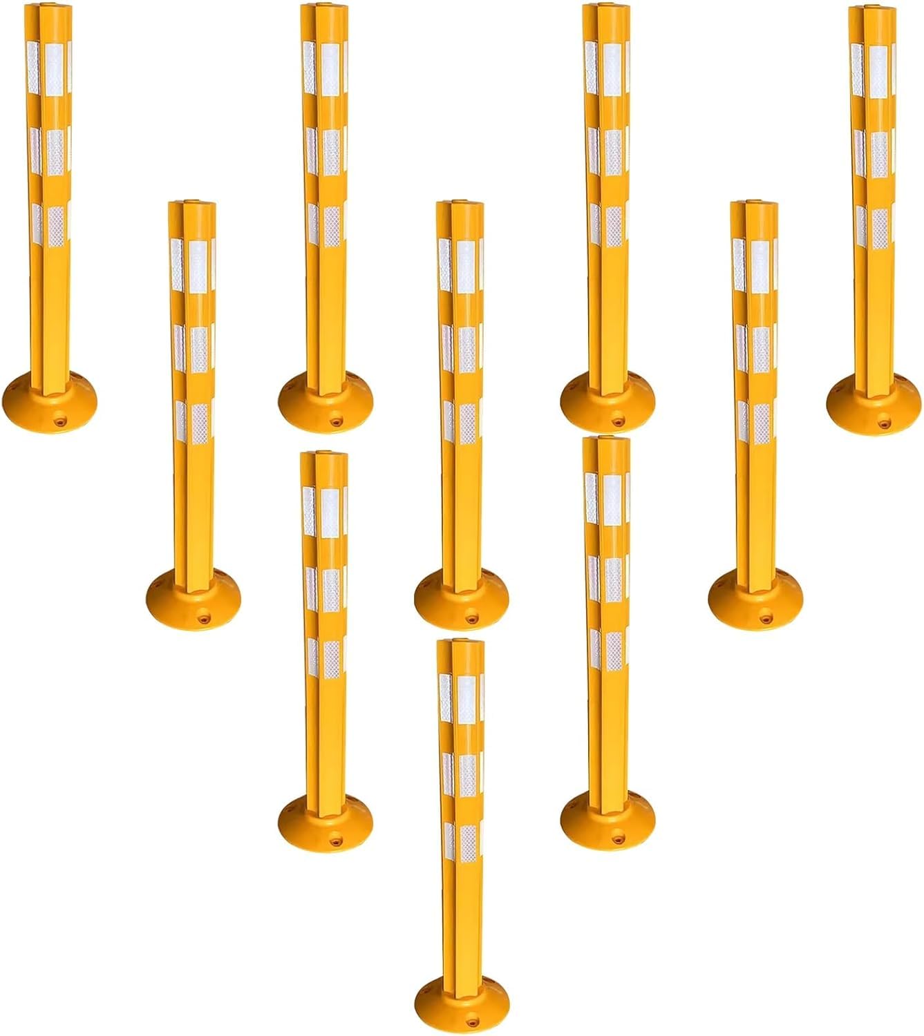 Traffic Cone Construction Cone 2 4 5 10 12 24 Pack Portable Traffic Delineator Post Cones, Driveway/Garage/Walkway Reflective Warning Post, Floor Mount Parking Barri,Pack of 10-High-80cm/31.5in