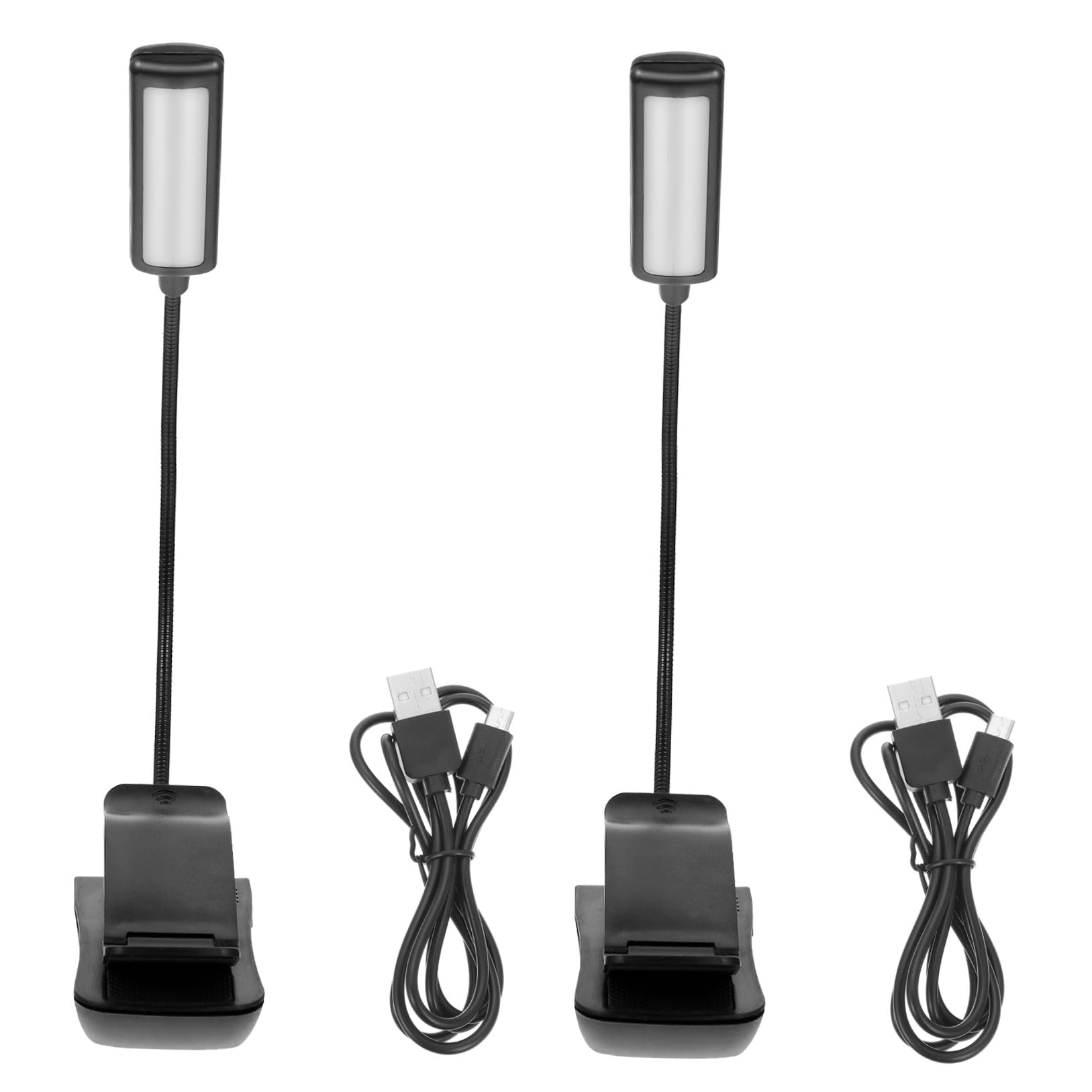 Alipis Lampe de Lecture LED Rechargeable à Pince, Lot de 2, Noir