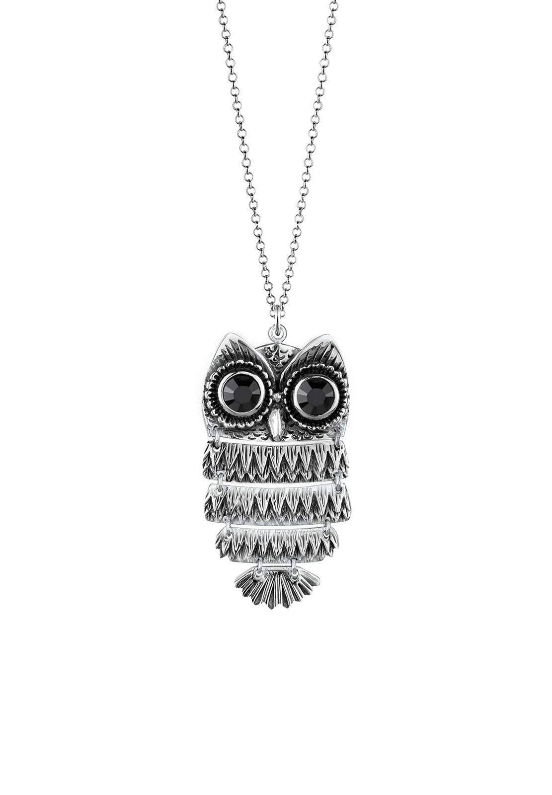 Elli Women's 925 Sterling Silver Xilion Cut Necklace of Length 70 cm