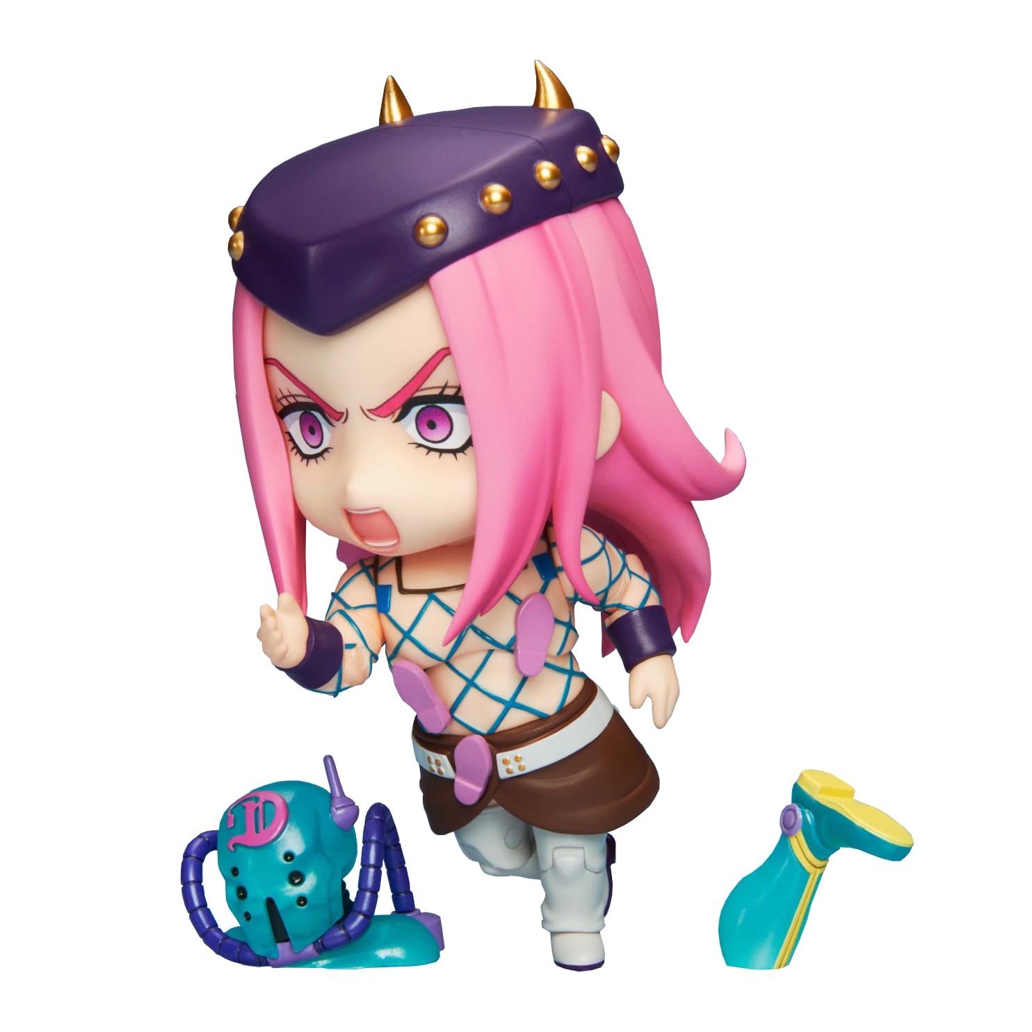 Jiumaocleu JJBA Action Figure Narciso Annasui Figure, 10cm Mini Anime Figure Narciso Annasui Statue, Joint Movable, Parts Changeable, Handmade Collectible Gifts for Fans