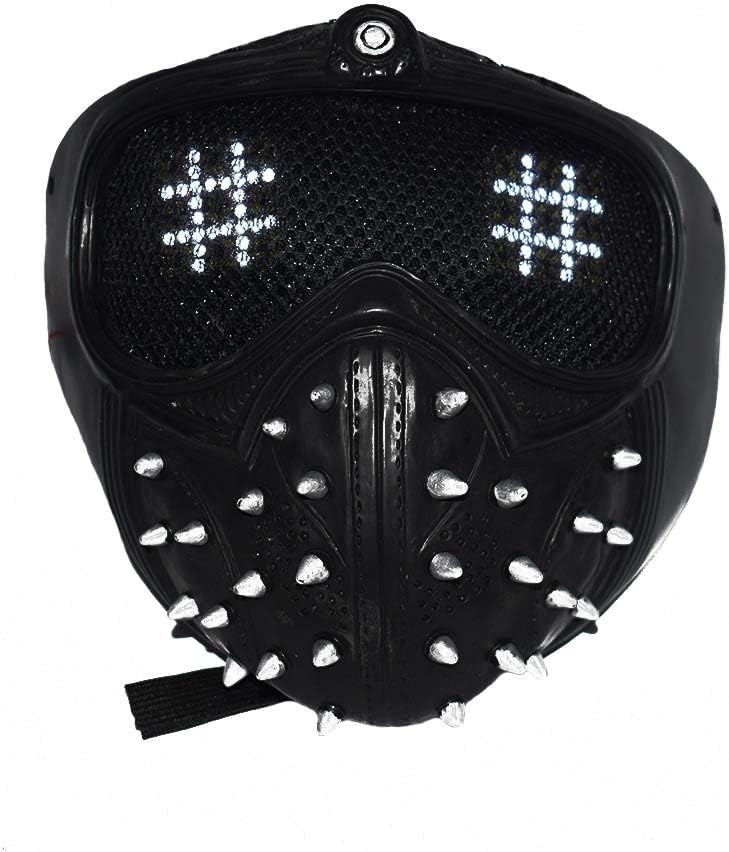 ZZXIAOJIE Watch Dogs Mask Wrench LED 25 Expression Changeable Ghost Marcus Cosplay Prop Resin (LED)