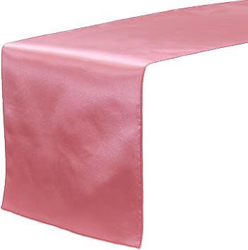 Your Chair Covers - 14 x 108 inch Satin Silk Table Runner Coral, Table Runner for Weddings, Events, Hotels and Catering Services