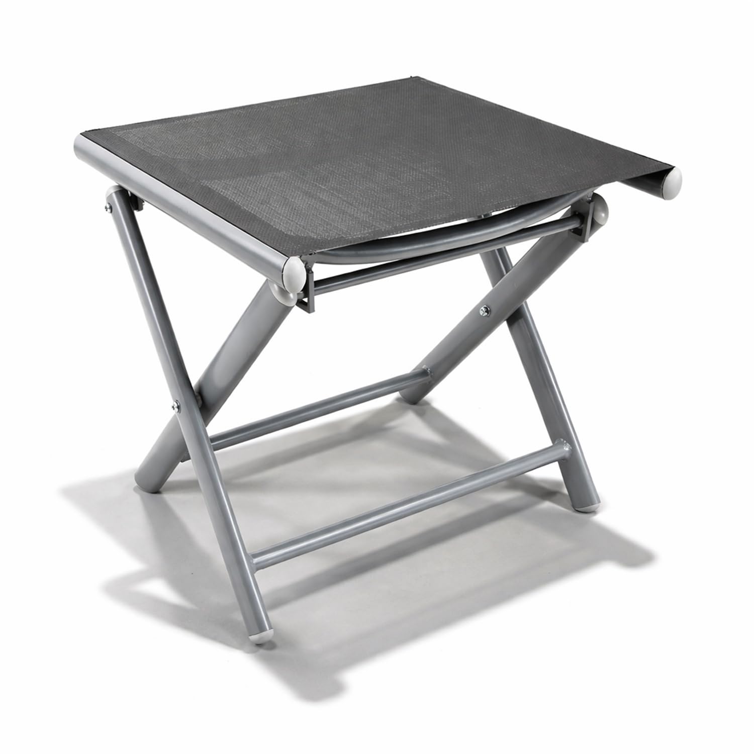 Mojawo® Garten - Fußhocker - zusammenklappbar - Klapphocker - witterungsbeständiges Aluminium - Gartenmöbel - Anthrazit
