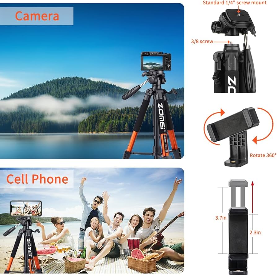 Amazon | 74インチ 軽量カメラ三脚ホルダー デジタル一眼レフカメラ用