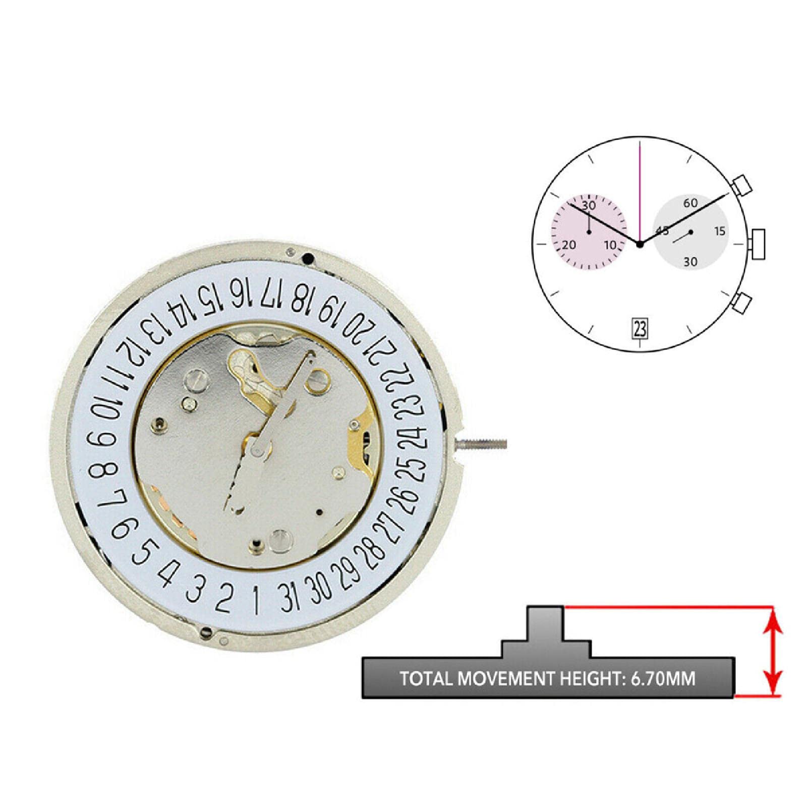 Wymiana mechanizmu zegarka, grubość 4,4 mm, mechanizm 5 klejnotów do zegarków Ronda 5021.D, akcesoria do zegarków