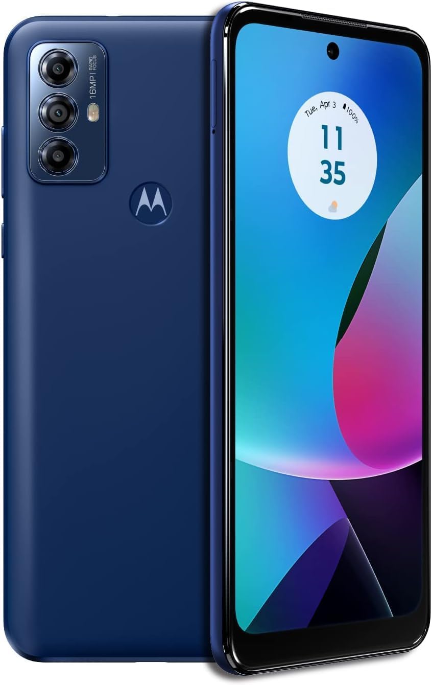 Motorola Straight Talk Moto G Play (2023) XT2271 32GB Storage + 3GB RAM Blue 6.5" HD+ 90Hz Display Android 12 Smartphone (Renewed)