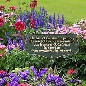 Whitehallproductsthekissofthesungardenpoemsigngreengoldaluminum Urban Country Home Decor Whitehall products the kiss of the sun garden poem sign greengold aluminum urban country home decor