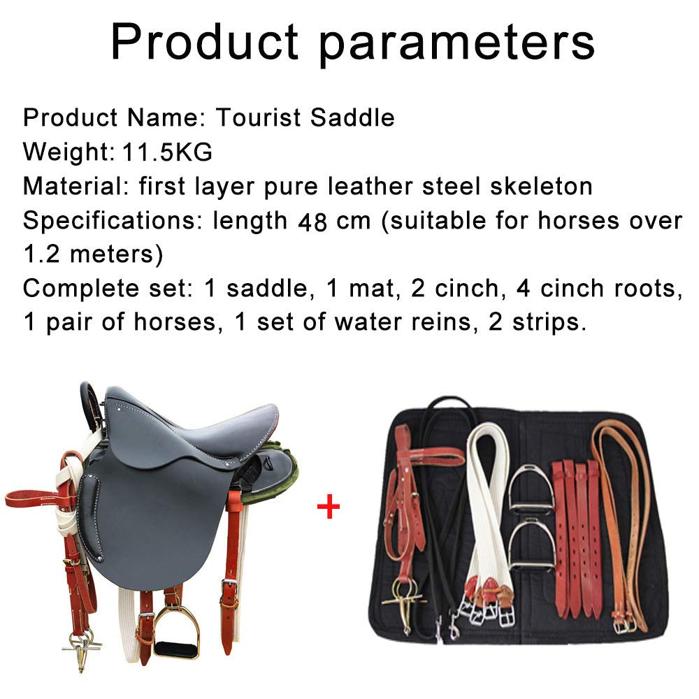 Cavallo da Sella Turisti con Maniglie con Sella in Cuoio Sella Esercito Sella Cavallo da Sella Completo Forniture Equestri,B