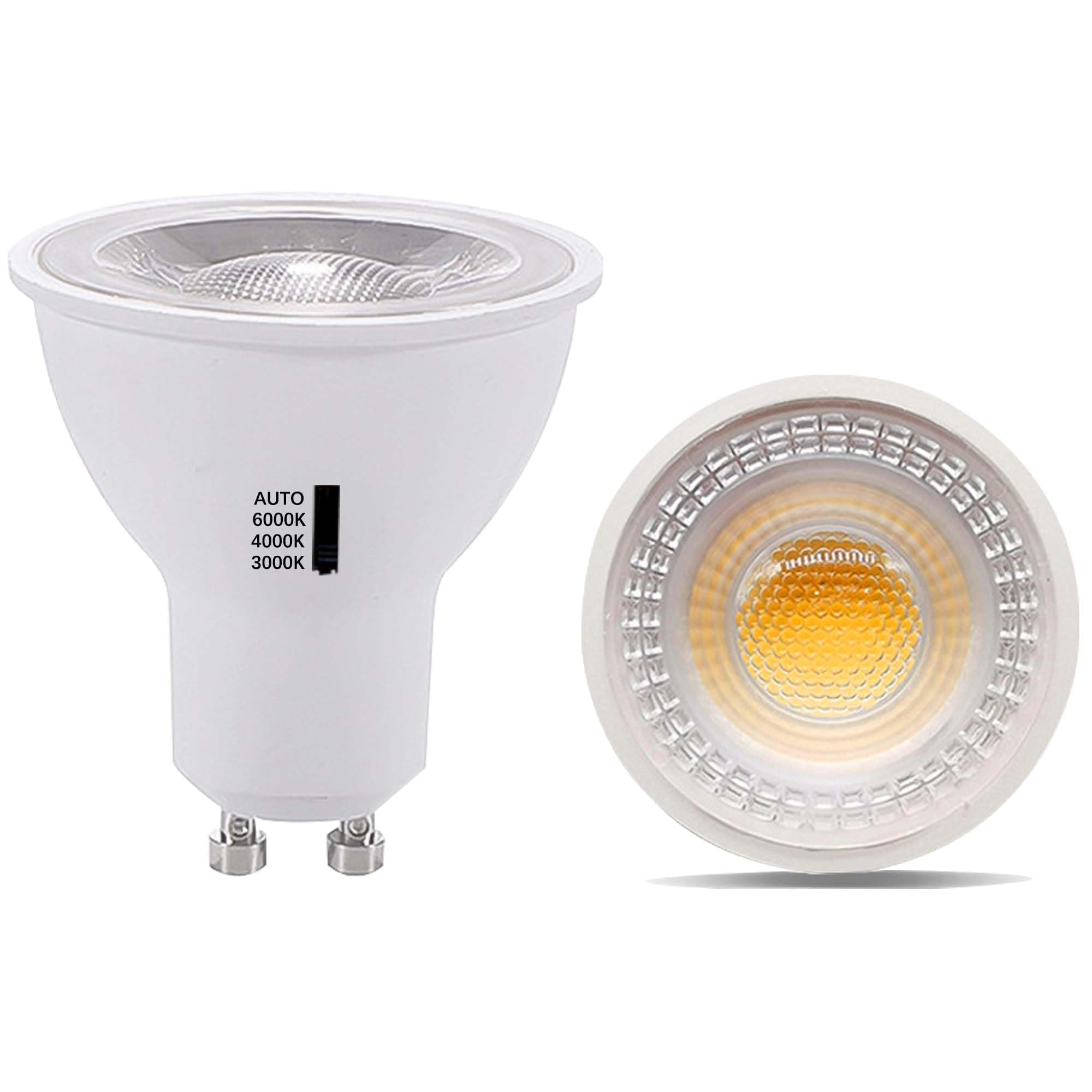Dimmable LED luces de la pista, 2PCS 3CCT 3CCT H-tipo pista focos 10W GU10 pista luces cabeza ajustable 3000K/4000K/6000K techo focos reemplazo GU10 bombilla, Negro