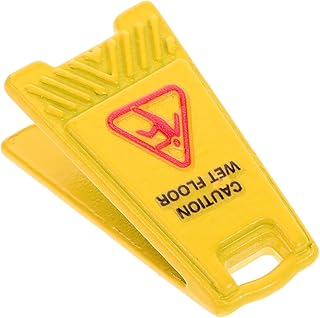 SUPVOX casa de muñecas Accesorios de Fotos pequeña señal de Advertencia señal de precaución de Seguridad Mini señal de precaución Accesorios de Mesa de Arena aleación Amarillo