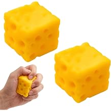 2 Pack Cheese Shaped Stress Relief Toys for Adults, Soft Slow Rebound Squeeze Fidget Toys, Mini Cheese Squishy for Anxiety Relief, Office Desk Decor for Work Break Relaxation